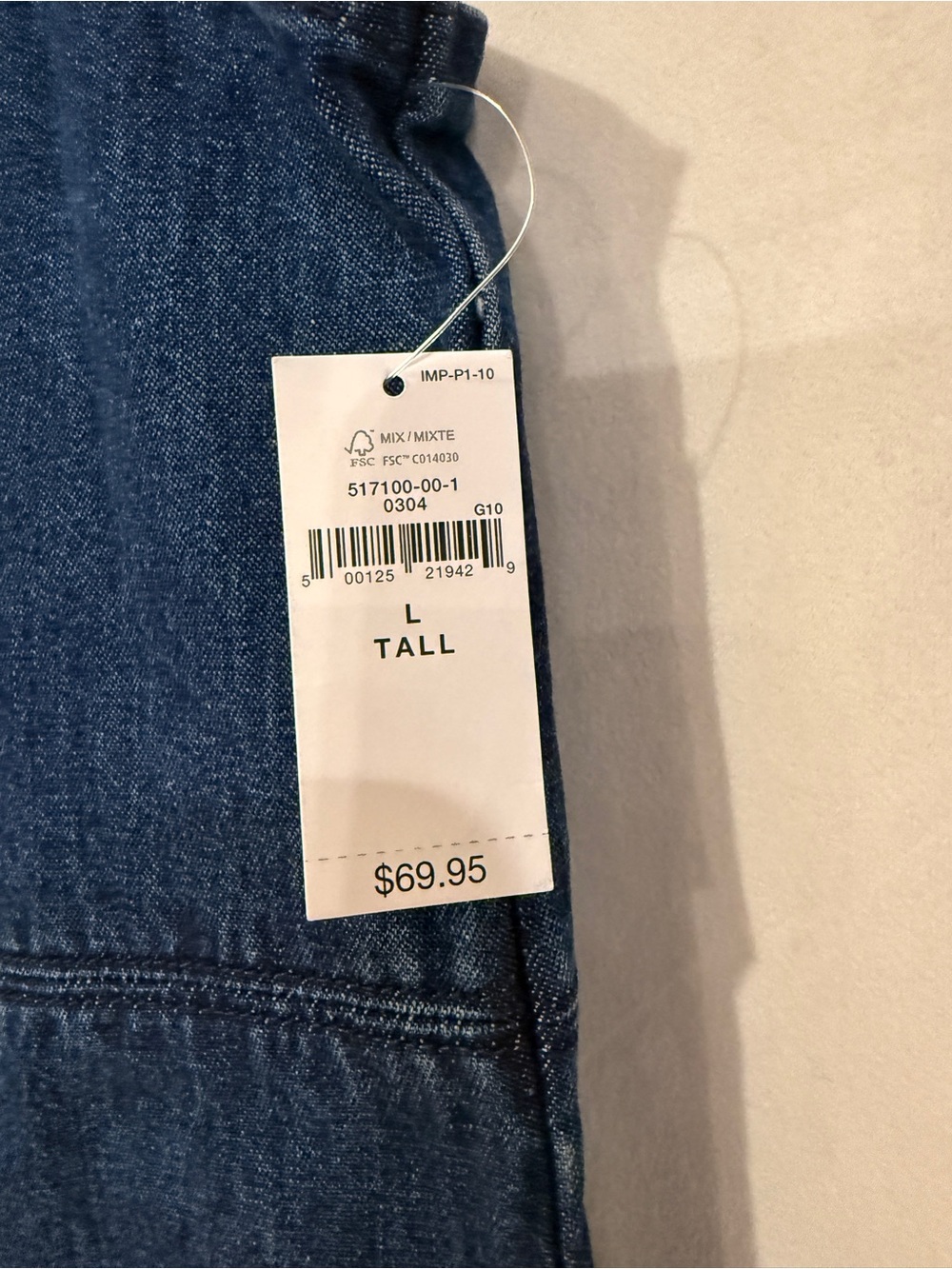 GAP Blue Button-Front Denim Mini Dress - Picture 3 of 3